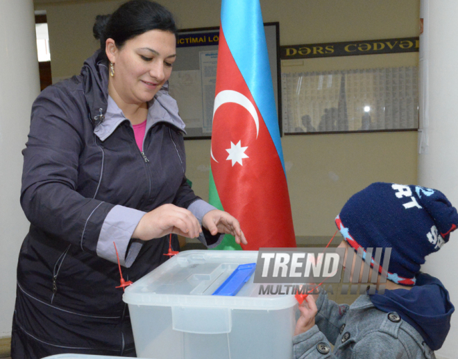 Azerbaijani parliamentary election kicks off. Baku, Azerbaijan, Nov.01, 2015